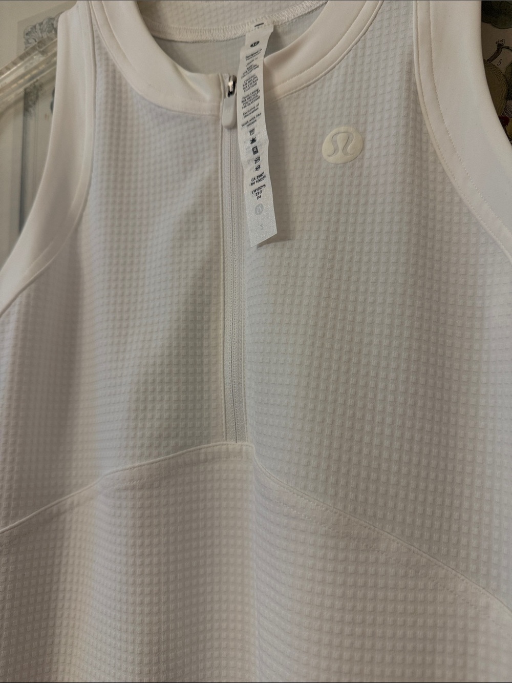 lululemon athletica White Grid-Texture Sleeveless Tennis Dress BNWT - Picture 7 of 12